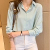 Áo sơ mi nữ trơn fom rộng A4.523 full size 40-90kg, công sở, chỉ 200k