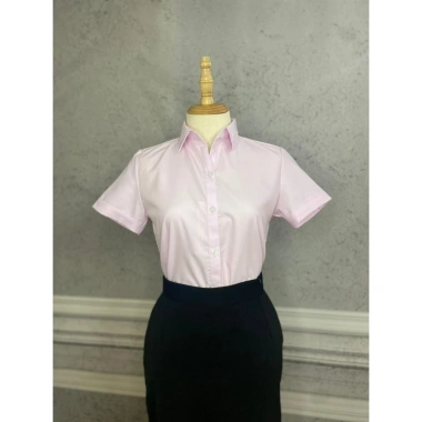 Áo sơ mi nữ trơn trắng ngắn tay công sở mát mẻ, thoáng mát, giá 91.800₫