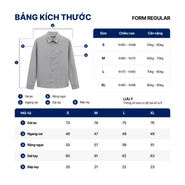 Áo sơ mi Oxford nam ICONDENIM tay dài, form regular, thêu logo - giá 334.000đ 8 Áo sơ mi Oxford nam ICONDENIM tay dài, form regular, thêu logo - giá 334.000đ 8