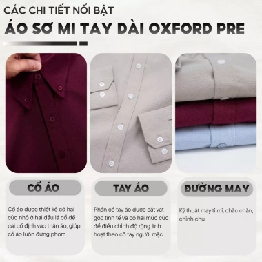 Áo sơ mi Oxford nam màu trơn LADOS-48.194 cổ button down, thanh lịch, trẻ trung - giá 205.000₫