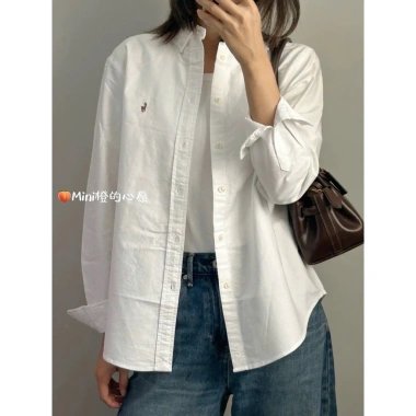 Áo sơ mi oxford nữ dáng rộng sọc xanh trắng, thoáng mát, đi học - đi làm, chỉ 309.000đ 7