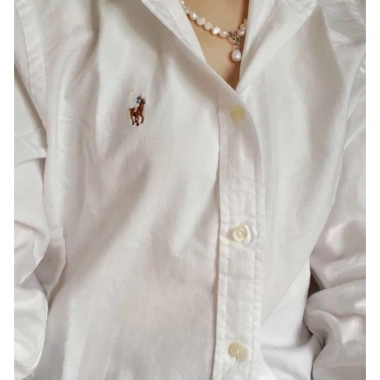 Áo sơ mi oxford nữ dáng rộng sọc xanh trắng, thoáng mát, đi học - đi làm, chỉ 309.000đ 9