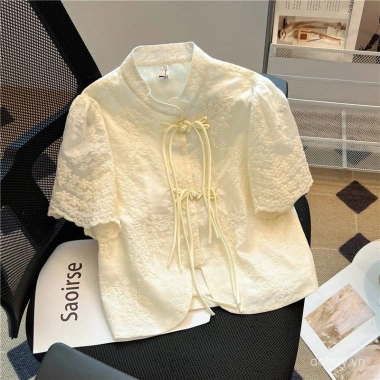 Áo Sơ Mi Pankou Bong Bóng Tay Ngắn Đứng Cổ Thêu Crop Top Phong Cách Trung Quốc Nữ Mùa Hè - 194.955₫ Áo Sơ Mi Pankou Bong Bóng Tay Ngắn Đứng Cổ Thêu Crop Top Phong Cách Trung Quốc Nữ Mùa Hè - 194.955₫