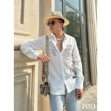 Áo sơ mi POLI họa tiết thời trang nam, giảm giá 22% chỉ 375.000 VND 4