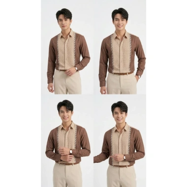 Áo sơ mi POLI MAN trắng in hình thời trang nam, giảm còn 325k chất liệu thoáng mát