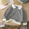 Áo sơ mi polo dài tay cổ đứng kẻ sọc cho bé trai 80-150cm - Giá 101.578₫ 9
