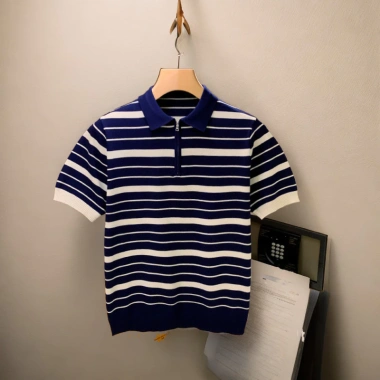 Áo sơ mi Polo ngắn tay ve áo Hàn Quốc mùa hè - Sọc màu tương phản, cao cấp, giảm 21% 7