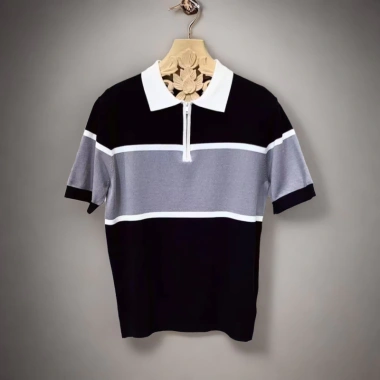 Áo sơ mi Polo ngắn tay ve áo Hàn Quốc mùa hè - Sọc màu tương phản, cao cấp, giảm 21% 10