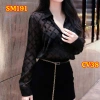 Áo sơ mi Queen SM191 tơ phun nhung đen dài tay - Giá siêu ưu đãi 187.283₫