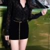 Áo sơ mi Queen SM191 tơ phun nhung đen dài tay - Giá siêu ưu đãi 187.283₫ 6