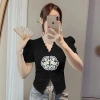 Áo Sơ Mi Ren Cổ V Vintage Nữ Tay Ngắn Mùa Hè 2.025 Phong Cách Trung Hoa 173.133 VND 10