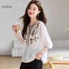 Áo sơ mi retro dân tộc thêu họa tiết, cotton và vải lanh, phong cách mùa hè - Giá chỉ 154.331 đ 4
