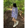 Áo Sơ Mi Rời + Quần Short Nữ 2 Mảnh Mùa Hè 2.024 Dài Tay Chống Nắng Mỏng Giá 160k 5