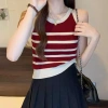 Áo sơ mi tank top sọc dệt kim slim fit phong cách Hàn Quốc mùa hè, giá 101.736 VND 2