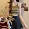 Áo sơ mi tank top sọc dệt kim slim fit phong cách Hàn Quốc mùa hè, giá 101.736 VND 4