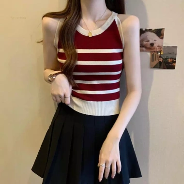 Áo sơ mi tank top sọc dệt kim slim fit phong cách Hàn Quốc mùa hè, giá 101.736 VND 9 Áo sơ mi tank top sọc dệt kim slim fit phong cách Hàn Quốc mùa hè, giá 101.736 VND 9