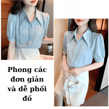 Áo sơ mi tay cộc cổ đức lụa Hàn cao cấp OHM AO22 – Giá chỉ 138.999 VND, giảm tới 29%