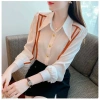 Áo sơ mi tay dài dáng rộng kẻ sọc thời trang công sở Hàn Quốc nữ - 311.943₫ 3