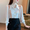 Áo sơ mi tay dài dáng rộng kẻ sọc thời trang công sở Hàn Quốc nữ - 311.943₫ 5