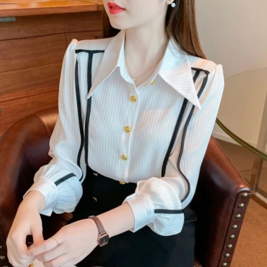 Áo sơ mi tay dài dáng rộng kẻ sọc thời trang công sở Hàn Quốc nữ - 311.943₫ 7 Áo sơ mi tay dài dáng rộng kẻ sọc thời trang công sở Hàn Quốc nữ - 311.943₫ 7