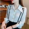 Áo sơ mi tay dài dáng rộng kẻ sọc thời trang công sở Hàn Quốc nữ - 311.943₫ 9