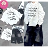 Áo sơ mi tay dài dây xích, quần jean rách cho bé trai 10‑30kg dưới 1m25 - 240.000đ