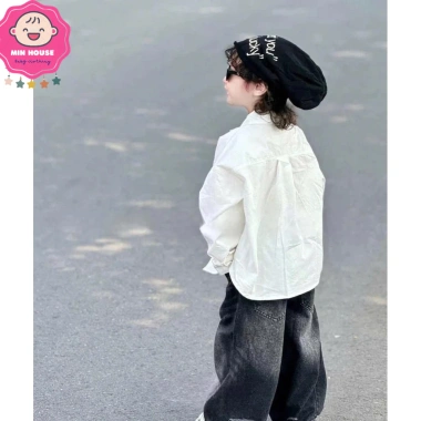 Áo sơ mi tay dài dây xích, quần jean rách cho bé trai 10‑30kg dưới 1m25 - 240.000đ 5