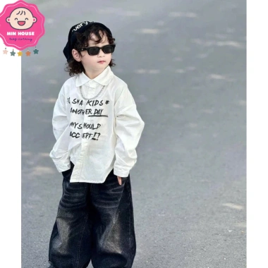 Áo sơ mi tay dài dây xích, quần jean rách cho bé trai 10‑30kg dưới 1m25 - 240.000đ 7