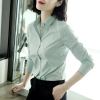 Áo sơ mi tay dài màu trơn dáng ôm cỡ lớn thời trang sang trọng nữ - 233.885₫
