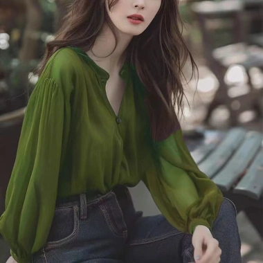 Áo sơ mi tay dài mùa xuân cao cấp, ôm dáng thanh lịch, thiết kế độc đáo - 177.012₫