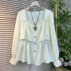 Áo sơ mi tay dài phong cách mới, size lớn, mỏng nhẹ, ôm dáng, cổ vuông thanh lịch - Giá 185.414 VND 2