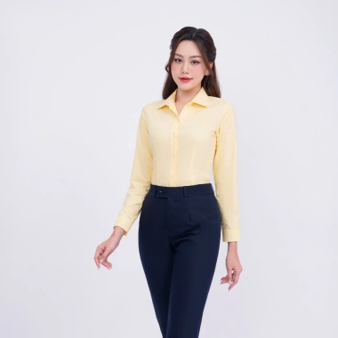 Áo Sơ Mi Tay Dài Thái Hòa 047 Cotton Cao Cấp - Mềm Mại, Thanh Lịch, Giá 370k 2