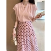 Áo sơ mi tay hến nữ dáng rộng cổ V lụa satin cao cấp mềm mịn thoáng mát công sở đi chơi ASM5 Durachic 5