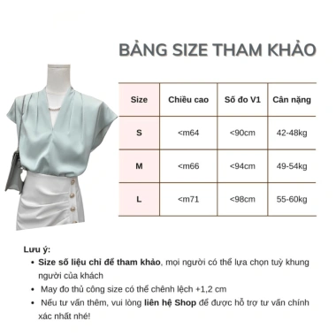Áo sơ mi tay hến nữ dáng rộng cổ V lụa satin cao cấp mềm mịn thoáng mát công sở đi chơi ASM5 Durachic 9
