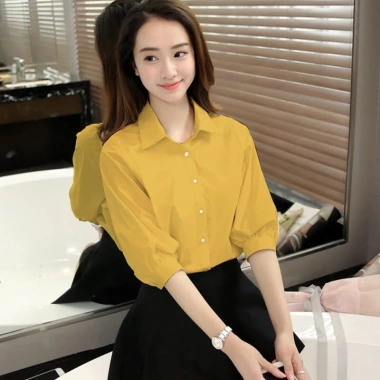 Áo sơ mi tay lỡ cách điệu nữ công sở - Giá 79.745 VND, nhẹ thoáng