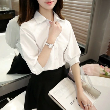 Áo sơ mi tay lỡ cách điệu nữ công sở - Giá 79.745 VND, nhẹ thoáng 3 Áo sơ mi tay lỡ cách điệu nữ công sở - Giá 79.745 VND, nhẹ thoáng 3