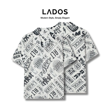 Áo sơ mi tay ngắn vải lụa họa tiết cổ Cuban LADOS-18.067 - mềm mịn, co giãn nhẹ, chống nhăn, giá 171.000₫ 2