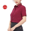 Áo sơ mi Thái Hòa nữ đỏ đô vải mềm thoáng mát - HỎA TỐC giảm giá 205k 7