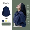 Áo sơ mi thêu ngựa chất thô mềm SangHee 2.025 - Dài tay, cổ đức, giá 129k