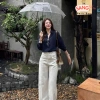 Áo sơ mi thêu ngựa chất thô mềm SangHee 2.025 - Dài tay, cổ đức, giá 129k 8
