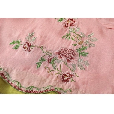 Áo sơ mi thêu vải lanh cotton mùa hè phong cách Trung Quốc sườn xám nút ếch 9 Áo sơ mi thêu vải lanh cotton mùa hè phong cách Trung Quốc sườn xám nút ếch 9