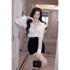 Áo sơ mi tơ voan đính nhũ MINAN BOUTIQUE đen trắng - Thiết kế cao cấp, giá ưu đãi 171k 7