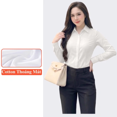 Áo Sơ Mi Trắng Công Sở Nữ Tay Dài Madela - Giá 168.000 VND Giảm 15% 7
