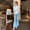 Áo Sơ Mi Trắng Dài Tay Cổ V Không Đồng Đều Thiết Kế Xinh Xắn Thời Trang 195.840 VND 7