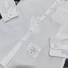 Áo sơ mi trắng dài tay nam nữ viền 3 màu lụa Hàn mềm mịn thoáng mát 155k 3