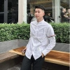 Áo sơ mi trắng dài tay nam nữ viền 3 màu lụa Hàn mềm mịn thoáng mát 155k 5