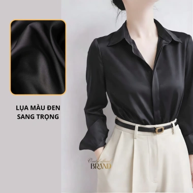 Áo sơ mi trắng dài tay nữ công sở A57 – Vải lụa dày cao cấp, sang trọng, chỉ 274.500 VND (giá gốc 334.890 VND)