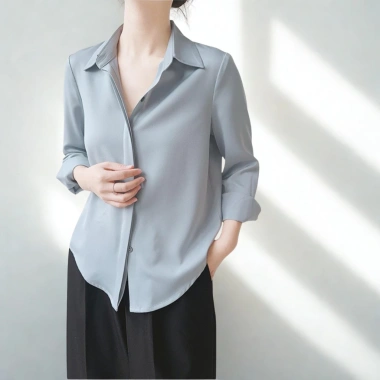 Áo sơ mi trắng dài tay nữ công sở A57 – Vải lụa dày cao cấp, sang trọng, chỉ 274.500 VND (giá gốc 334.890 VND)