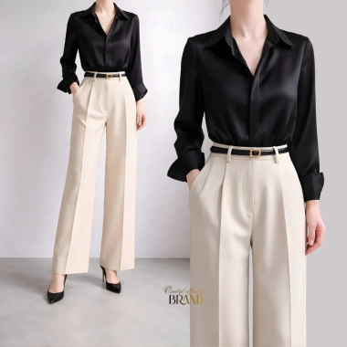 Áo sơ mi trắng dài tay nữ công sở A57 – Vải lụa dày cao cấp, sang trọng, chỉ 274.500 VND (giá gốc 334.890 VND)