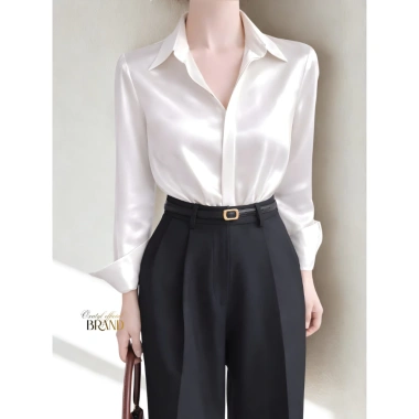 Áo sơ mi trắng dài tay nữ công sở A57 – Vải lụa dày cao cấp, sang trọng, chỉ 274.500 VND (giá gốc 334.890 VND)